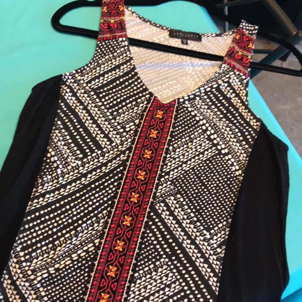 Black, white, red Aztec print tank top